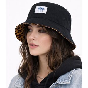 VANS Undertone II Bucket Hat Black/Leopard Women One Size Casual Summer Everyday